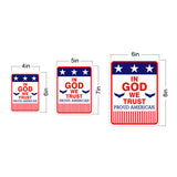 Portrait Round Plus In God We Trust Door or Wall Sign | Easy Installation | Patriotic Stars and Stripes USA Pride Sign