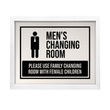 Designs ByLITA Men's Changing Room Please Use Family Changing Room With Female Children, Wall Print Art | Retail Store Decoration (Unframed or Framed)