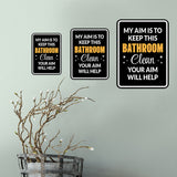 Portrait Round Plus My Aim is To Keep This Bathroom Clean Your Aim Will Help Wall or Door Sign | Office & Workspace Bathroom Signage