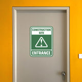 Portrait Round Plus Construction Site Entrance Wall or Door Sign | Health And Safety Signage