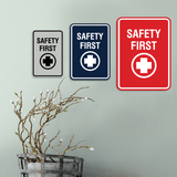 Signs ByLITA Portrait Round Safety First Wall or Door Sign