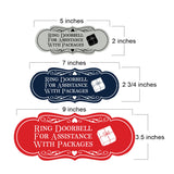 Signs ByLITA Designer Ring Doorbell for Assistance with Packages Wall or Door Sign