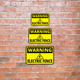Classic Framed Plus Warning Electric Fence Wall or Door Sign | Health & Safety Warning Signage