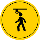 Circle Plus Watch Your Head Wall or Door Sign | Easy Installation | Health & Safety Signage