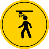 Circle Plus Watch Your Head Wall or Door Sign | Easy Installation | Health & Safety Signage