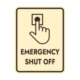 Signs ByLITA Portrait Round Emergency Shut Off Door or Wall Sign Easy Installation | Health And Safety | Building And Danger Signs