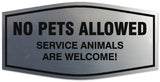 Signs ByLITA Fancy No pets allowed service animals are welcome Sign - Laser-Engraved Lettering | Durable ABS Plastic | Vibrant Colors | Powerful Foam Tape Wall or Door Sign