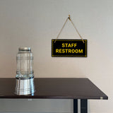 Staff Restroom 5x10 Hanging Plus Wall or Door Sign | Office Décor