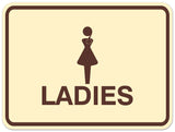 Signs ByLITA Classic Framed Ladies Figurine Restroom Sign - Easy Installation | Durable Material