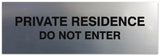 Signs ByLITA Basic Private Residence Do Not Enter Sign - Laser-Engraved Lettering | Durable ABS Plastic | Vibrant Colors | Powerful Foam Tape