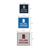 Signs ByLITA Square Filling Station Wall or Door Sign
