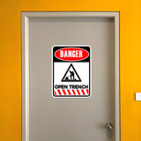 Portrait Round Plus Danger Open Trench Wall or Door Sign | Health And Safety Signage