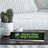 Diverse Minds, Bright Futures Silver Frame Desk Sign (2x8") | Classroom Special Needs Support