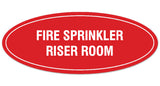 Signs ByLITA Oval FIRE SPRINKLER RISER ROOM Sign - Laser-Engraved Lettering | Durable ABS Plastic | Vibrant Colors | Powerful Foam Tape