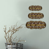Designer Plus But first Cafecito Door or Wall Sign | Funny Spanish Signs For Stores & Businesses
