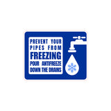 Classic Framed Plus Prevent Your Pipes From Freezing Pour Antifreeze Down The Drains Wall or Door Sign | RV Accessories