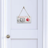 Beware of Cat 5" x 10" Hanging Wall or Door Sign | Rustic Twine | Signs for Home and Business