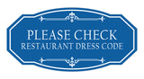 Signs ByLITA Victorian Please Check Restaurant Dress Code Wall or Door Sign