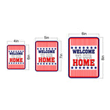Portrait Round Plus Stars, Stripes, and Proud: Welcome to Our Home Door or Wall Sign | Easy Installation | Patriotic Stars and Stripes USA Pride Sign