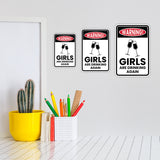 Portrait Round Plus Warning! Girls are Drinking Again Wall or Door Sign | Easy Installation | Funny Novelty Imitation Warning Signs