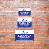 Classic Framed Plus Clean Up After Your Dog Bag It, Tie It, Bin It Wall or Door Sign | Public Warning Signage