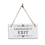 Emergency Exit 5" x 10" Hanging Wall or Door Sign | Rustic Twine | Stylish Business or Office Safety Signage