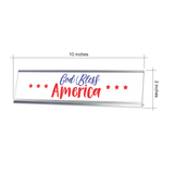 God Bless America 2 x 10" Desk Sign | Patriotic Office Decor