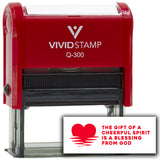 Vivid Stamp The gift of a cheerful spirit is a blessing from God Self-Inking Rubber Stamps