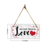 All You Need is Love 10x5 Hanging Plus Wall or Door Sign | Family Home Decor