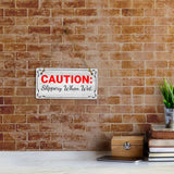 Caution: Slippery When Wet 5x10 Hanging Plus Wall or Door Sign | Home & Office Decor