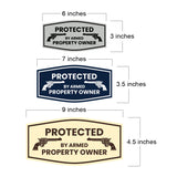 Fancy Protected by Armed Property Owner .45 Wall or Door Sign