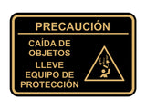 Signs ByLITA Classic Framed Precaución Caída de Objetos Lleve Equipo de protección Door or Wall Sign Easy Installation | Health And Safety | Building And Hospitality