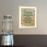 Designs ByLITA May This Table Be A Place Where Strangers Become Friends And Friends Become Family, Framed Wall Art Print | Religious Church & Home Decor