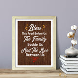 Designs ByLITA Bless This Food Before Us The Family Beside Us And The Love, Between Us, Wall Print Art | Religious Home Decor (Unframed or Framed)
