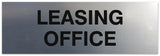 Signs ByLITA Basic Leasing Office Sign - Laser-Engraved Lettering | Durable ABS Plastic | Vibrant Colors | Powerful Foam Tape