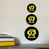 Circle Plus Astronaut Neon Graphic Style Wall or Door Sign | Live Streamer Gaming Themed Decoration