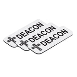 Deacon, Cross Design, 1 x 3" Name Tag/Badge, (3 Pack)