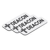 Deacon, Cross Design, 1 x 3" Name Tag/Badge, (3 Pack)
