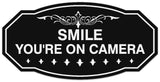 Signs ByLITA Victorian Smile You're On Camera Wall or Door Sign - Laser-Engraved Lettering | Durable ABS Plastic | Vibrant Colors | Powerful Foam Tape