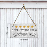 5 Stars Please Leave Us A Review 5x10 Hanging Plus Wall or Door Sign | Business Décor