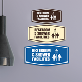 Fancy Restroom & Shower Facilities Wall or Door Sign