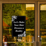 Portrait Round Plus Let's Make Your Hair Dreams a Reality Door or Wall Sign | Hair Stylist Inspirational Positive Decoration