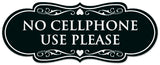 Signs ByLITA Designer No Cell Phone Use Please Sign - Easy Installation | Durable Wall or Door Sign