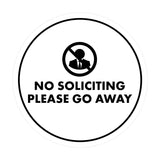Circle No Soliciting Please Go Away Wall or Door Sign