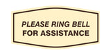 Fancy Please Ring Bell for Assistance Wall or Door Sign