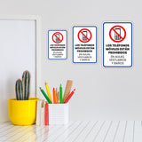 Portrait Round Plus Los Teléfonos Móviles están Prohibidos en Aulas, Vestuarios y Baños Wall or Door Sign | Spanish Retailer Signage