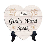 Reflective Religious Quote Signs Heart Table Sign with Acrylic Stand (6x5")