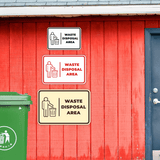 Signs ByLITA Classic Framed Waste Disposal Area Door or Wall Sign Easy Installation | Health And Safety | Building And Hospitality Signs