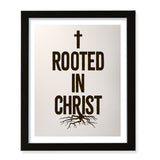Designs ByLITA Rooted In Christ, Wall Print Art | Religious Home Decor (Unframed or Framed)