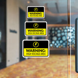 Classic Framed Plus Warning High Voltage Area Door or Wall Sign | Workplace Health and Safety Warning Signage